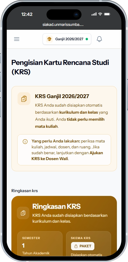 Ringkasan KRS otomatis